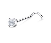 Stone Silver Curved Nose Stud NSKB-629